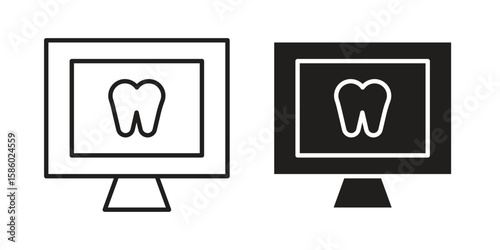 Dental X ray icon. linear style sign for mobile concept and web design.
