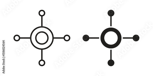 Decentralized icon. linear style sign for mobile concept and web design.
