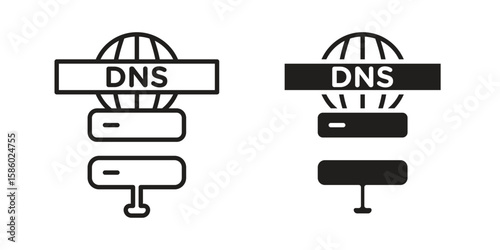 DNS icon. linear style sign for mobile concept and web design.