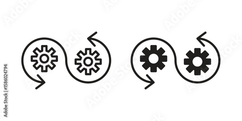 Devops icon. linear style sign for mobile concept and web design.