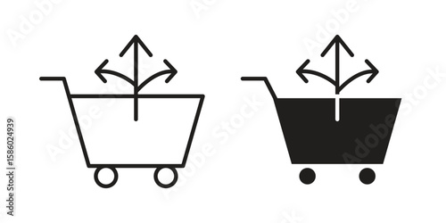 Cross sell icon. linear style sign for mobile concept and web design.