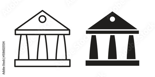 Courthouse icon. linear style sign for mobile concept and web design.