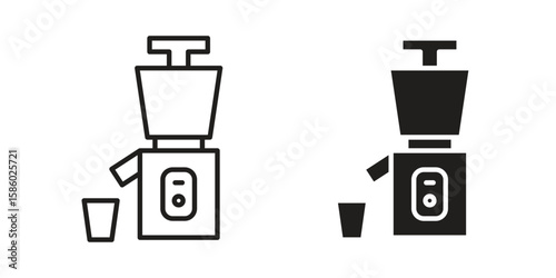 Cold pressed juicer icon. linear style sign for mobile concept and web design.