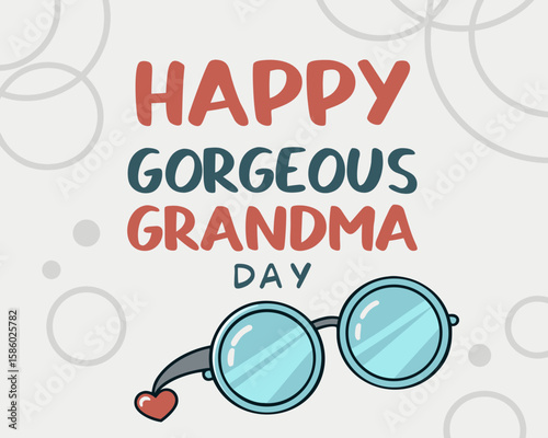 stylish happy gorgeous grandma day design with bold colors and playful eyeglasses icon. great for posters, cards, and holiday-themed content.
