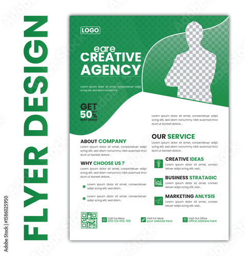 Flyer Layout with Colorful, flyer size A4 template 