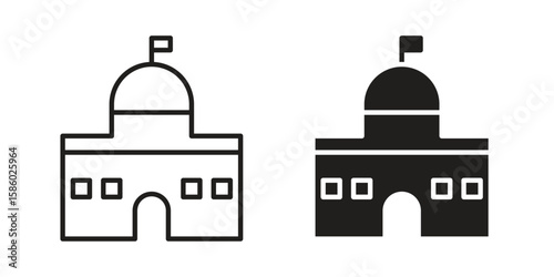 City hall icon. linear style sign for mobile concept and web design.