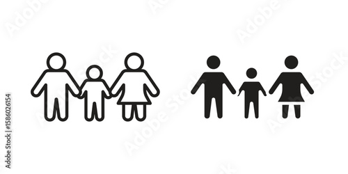 Child custody icon. linear style sign for mobile concept and web design.