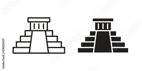 Chichen Itza icon. linear style sign for mobile concept and web design.