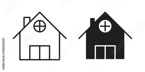 Chalet icon. linear style sign for mobile concept and web design.