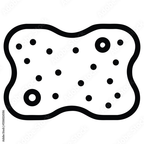 Simple line art illustration of a sea sponge with round holes