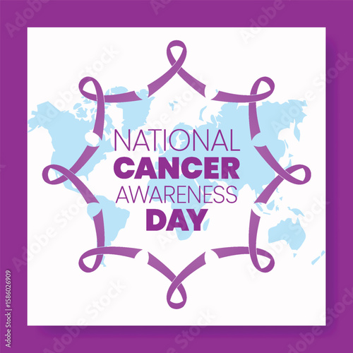 Modern Cancer Awareness Day social media post banner, ads, and web banner; Promotional Cancer Awareness campaign square flyer or poster vector template