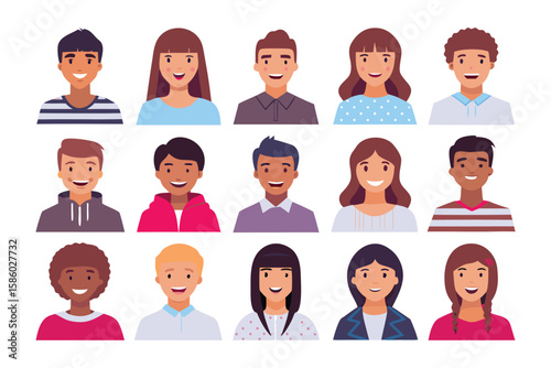 Diverse Portraits: A collection of individuals each exuding a unique and dynamic energy in a collection of diverse portraits, where each face tells a story of individual identity and personality.