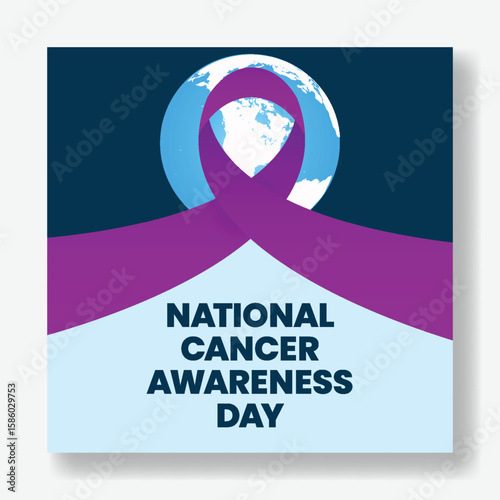 Modern Cancer Awareness Day social media post banner, ads, and web banner; Promotional Cancer Awareness campaign square flyer or poster vector template