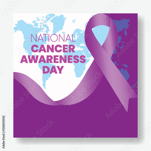 Modern Cancer Awareness Day social media post banner, ads, and web banner; Promotional Cancer Awareness campaign square flyer or poster vector template