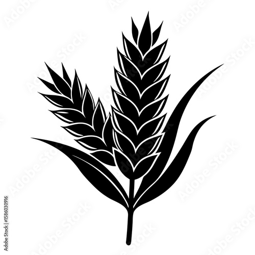 A minimalist silhouette showcases Rice, a vector graphic perfect for design projects offering a simple, clean aesthetic in black.
