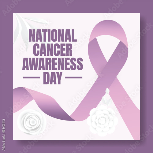 world Cancer Awareness Day social media square flyer or poster,  Cancer Awareness campaign post, web banner vector template