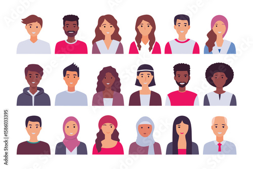 Diverse Faces: A compilation of various faces, representing the tapestry of humanity. This artwork highlights the beauty of human diversity and the varied expressions that tell countless stories.