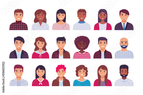 Diverse portraits illustrating an inclusive social landscape, representing various people, their unique identities, backgrounds, and stories, promoting understanding.