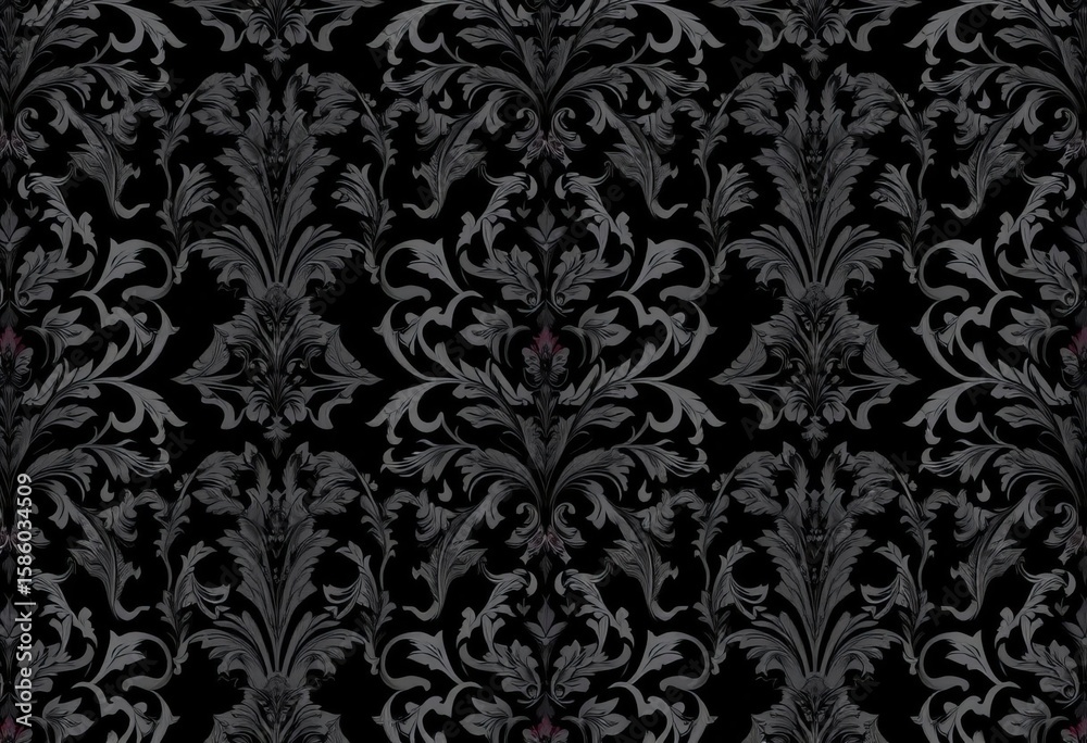 Intricate dark floral damask, seamless gothic wallpaper texture, background, wallpaper Intricate dark floral damask, seamless gothic wallpaper texture, background, wallpaper