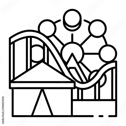 This Amusement Park icon is suitable for Summer Holiday, etc.