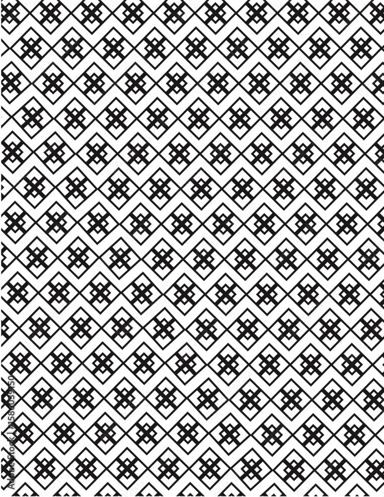 Fototapeta premium Geometric Diamond Grid Pattern with Intricate Knot Motifs