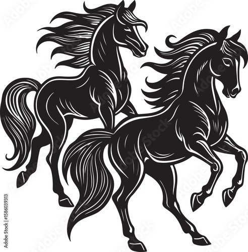 horse silhouette vector