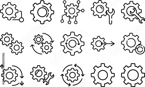 Set of Gear Icon