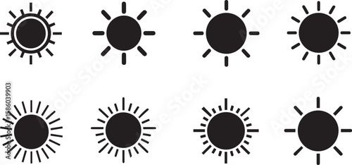 Sun Vector Icons | Solar and Light Energy Illustration Set