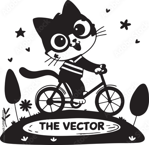cat and bicycle