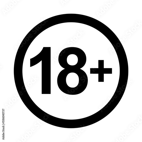 Eighteen Plus Age Restriction Symbol. Vector image
