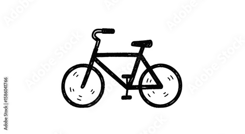 Bicycle vector illustration in chalk drawing style on transparent background  