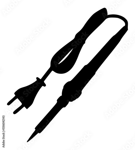 Vector Silhouette Of A Soldering Iron.