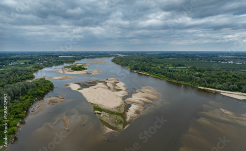 End of June, Vistula River after a long drought, Masovia, Poland