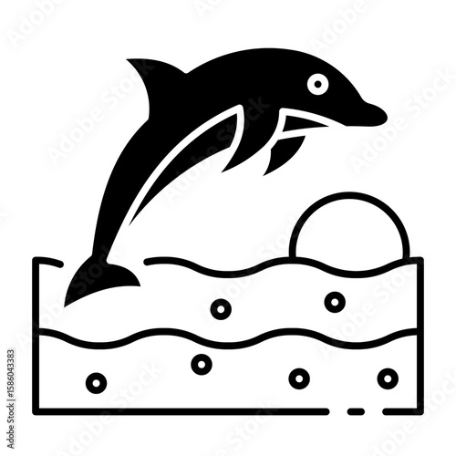 This Dolphin icon is suitable for Summer Holiday, etc.
