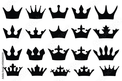 Royal crowns collection monarchy symbol