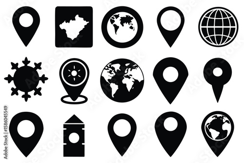 Location Pin Icon for Maps and Travel Design
