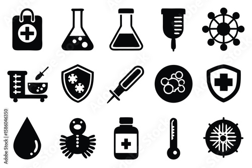 Medical Research and Clinical Study Icon Collection