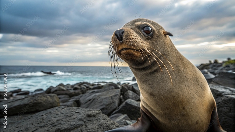 Fototapeta premium Sea lions, sharp and realistic, Photo, Beautiful photos