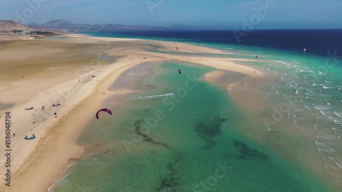 Wallpaper Mural Kitesurfing paradise in Sotavento beach, Fuerteventura Torontodigital.ca