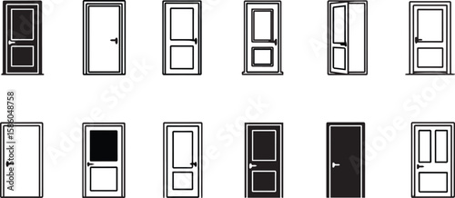 Door Vector Icons | Entrance and Accessway Illustration Set