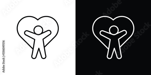 Wellness icon For your design, logo. Vector illustration. Editable Stroke.