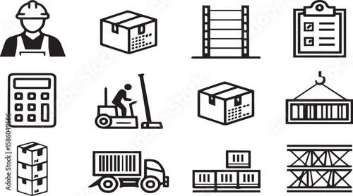 Vector Icons for Warehouse Work