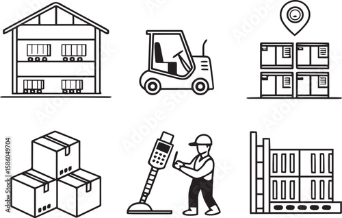 Delivery Truck and Box Icons