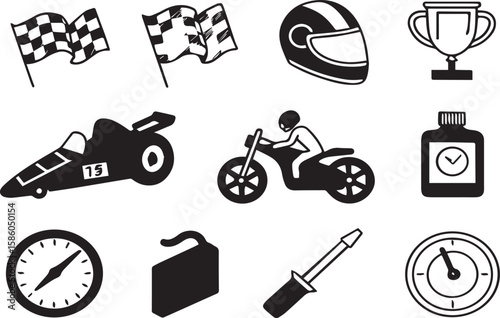 Bike Racing Vector Icon Pack