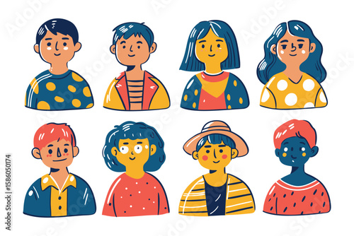 Diverse Portrait Collection: An eye-catching collection of portraits, depicting a variety of individuals showcasing a range of facial expressions, hair styles, and skin tones.