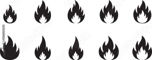 Fire Vector Icons | Flame and Heat Energy Illustration Set