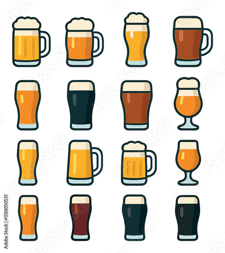 Regional Beers modern flat style . German helles, Czech pilsner, Belgian witbier, English bitter, American pale ale, Irish stout, Scottish ale, Belgian tripel, Japanese