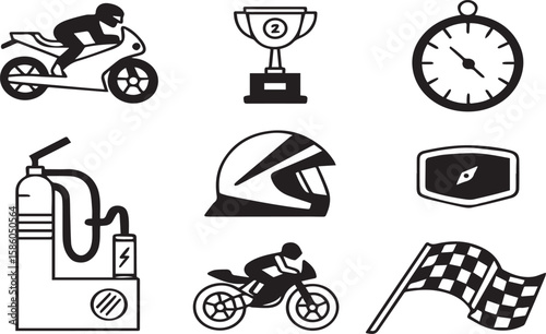 Race Helmet Fuel Pump Icons