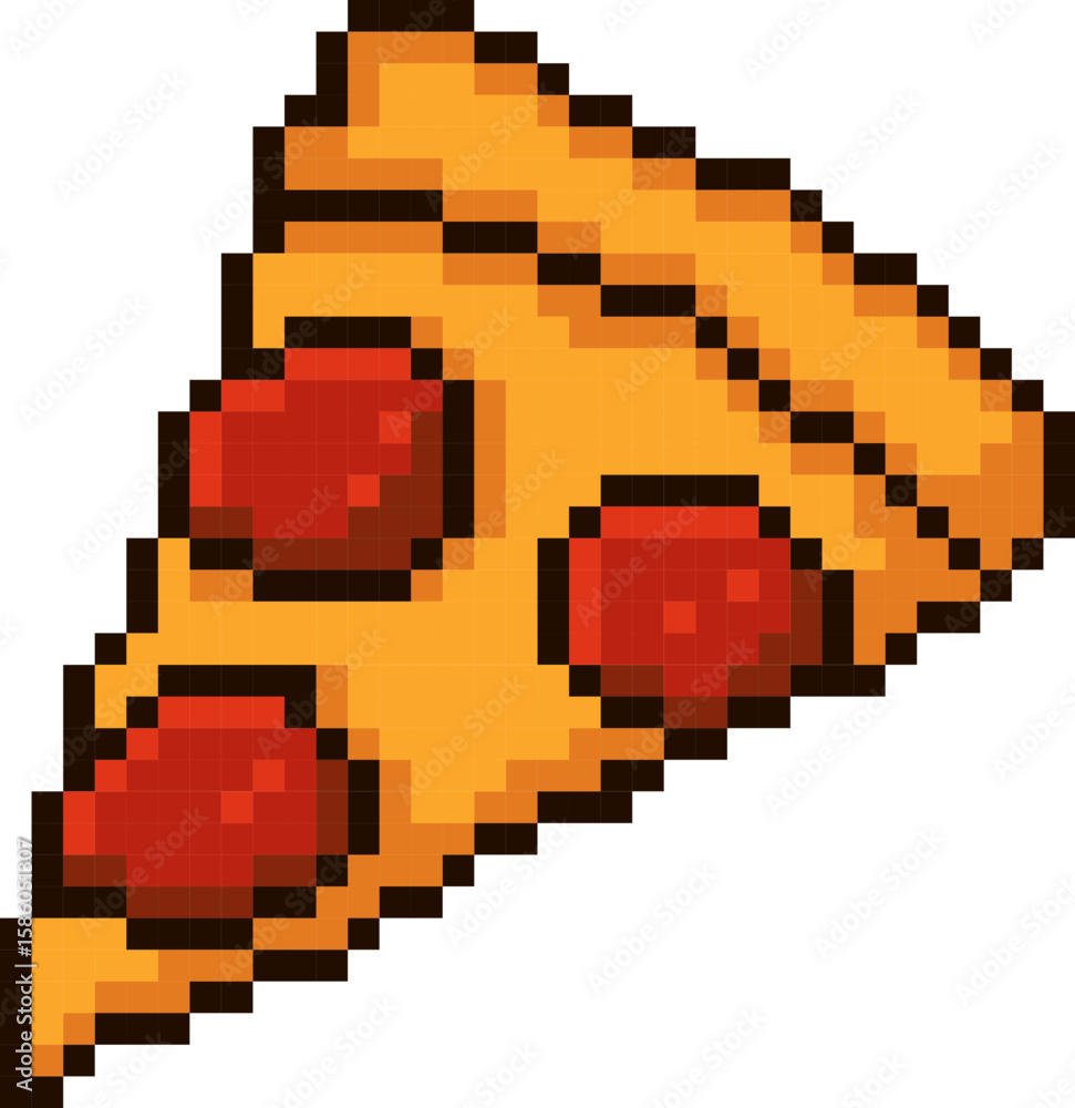 Fototapeta premium pixel pizza slice italian food icon