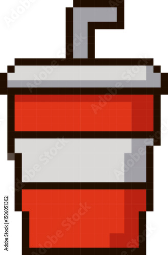 pixel soda soft drink beverage icon